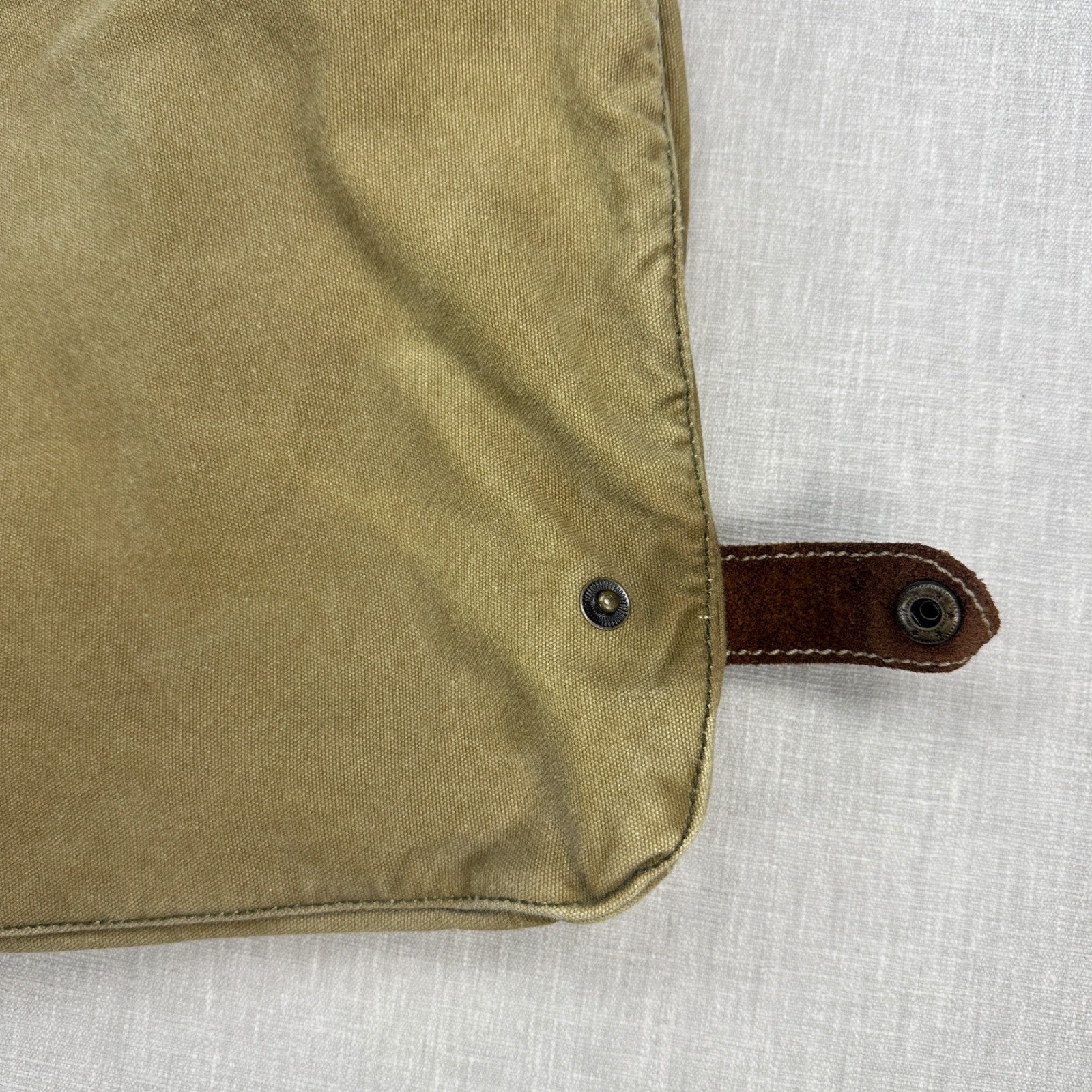 Vtg American Eagle Messenger Bag Khaki Canvas Utility Crossbody Adjustable Strap