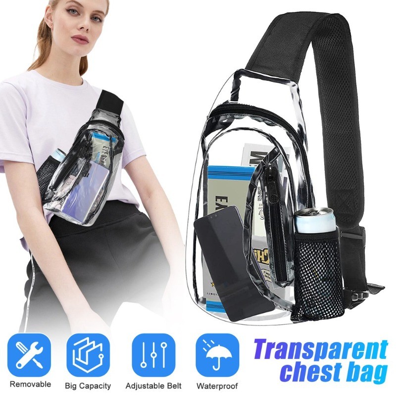 Women Clear Plastic Tote Bag Crossbody Transparent Handbag Purse Backpack Small