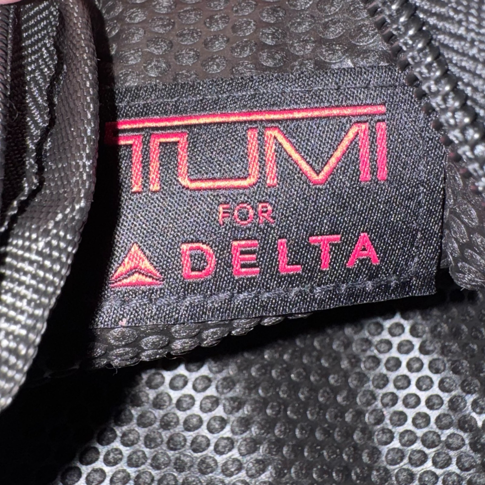 Tumi For Delta Travel Pouch Zip Case Gray Black Toiletry Tech Organizer