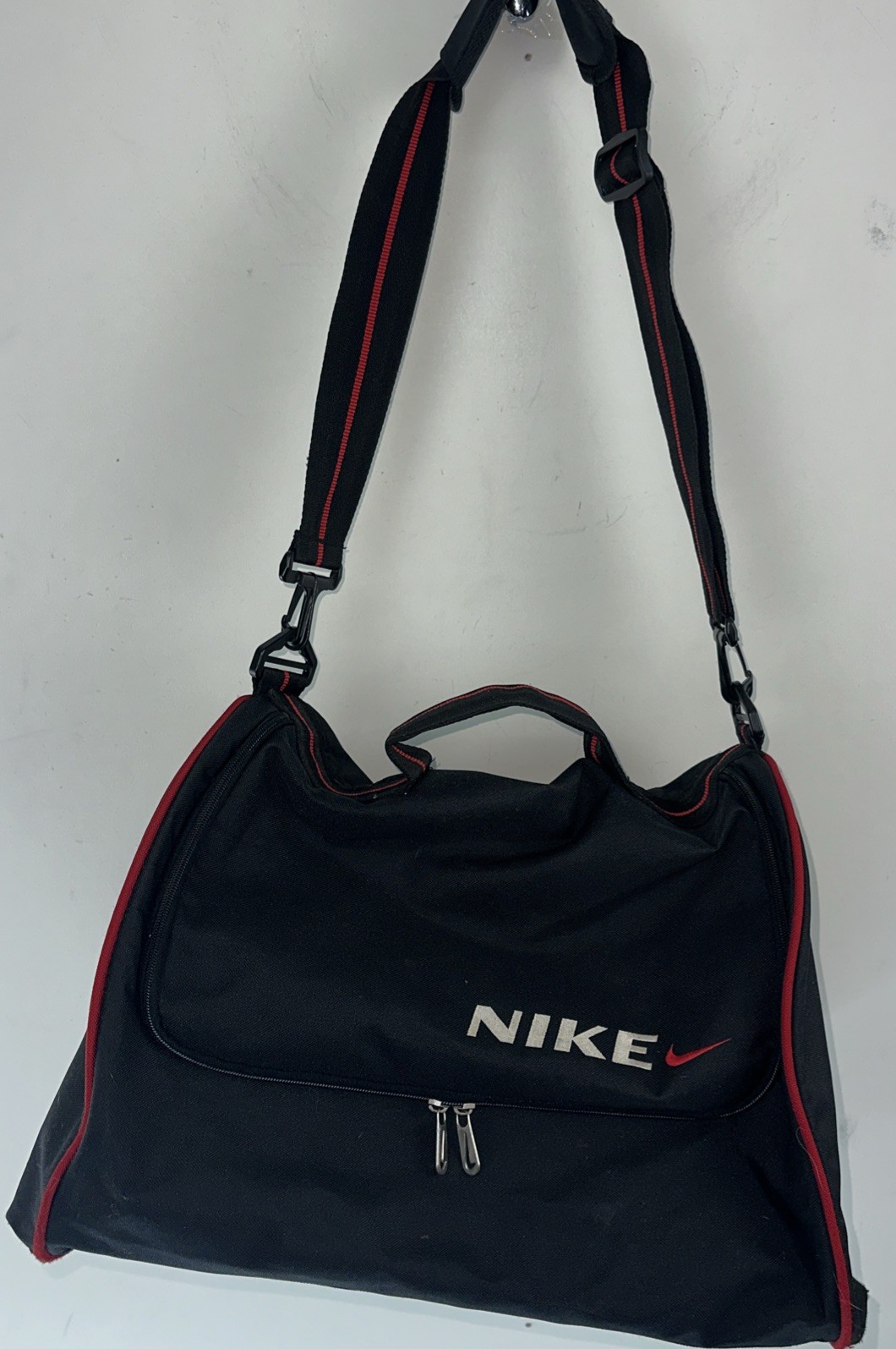 RARE Vintage Nike Messenger Bag Crossbody Backpack Sling Black Red Y2K 90s 00s