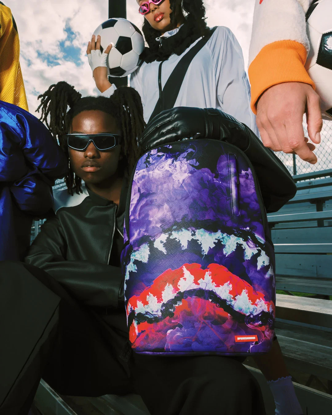Sprayground Shadow Fade Purple Backpack🔥New Black Bookbag School Travel Bag