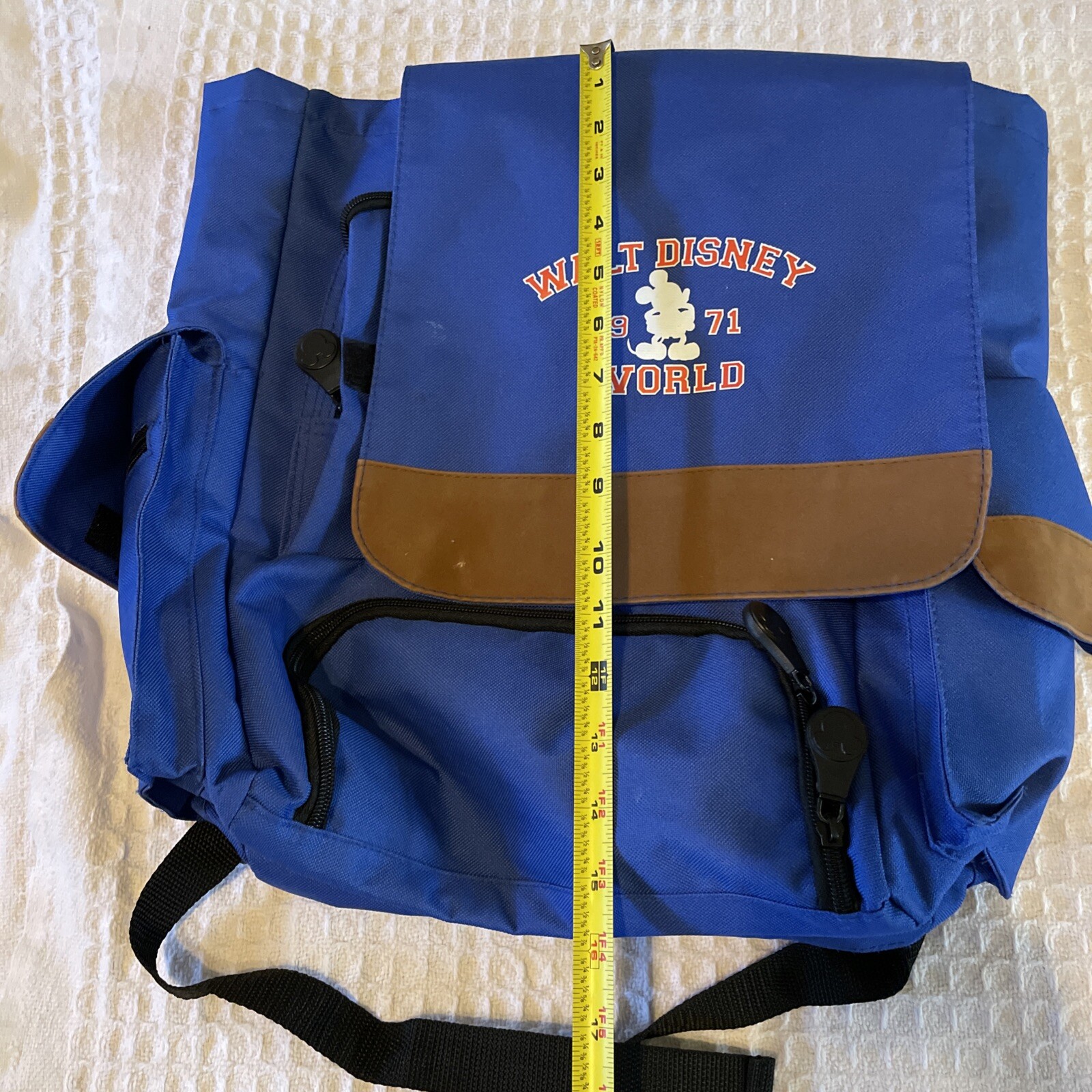 Walt Disney World Backpack Blue Mickey Mouse 1971 Book Bag Travel Tote