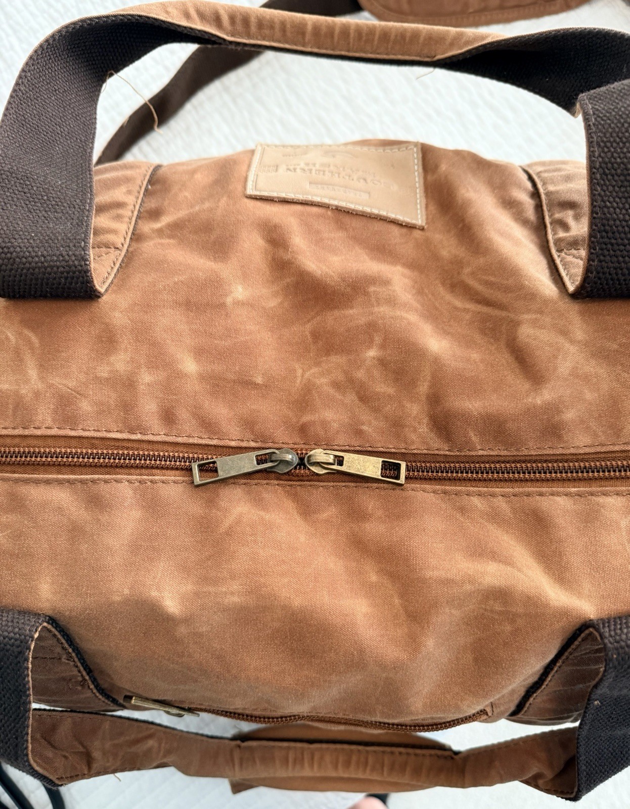 Southern Marsh Canvas Duffle Bag with Shoulder Strap Brown 17 x 10 x 10 Inches