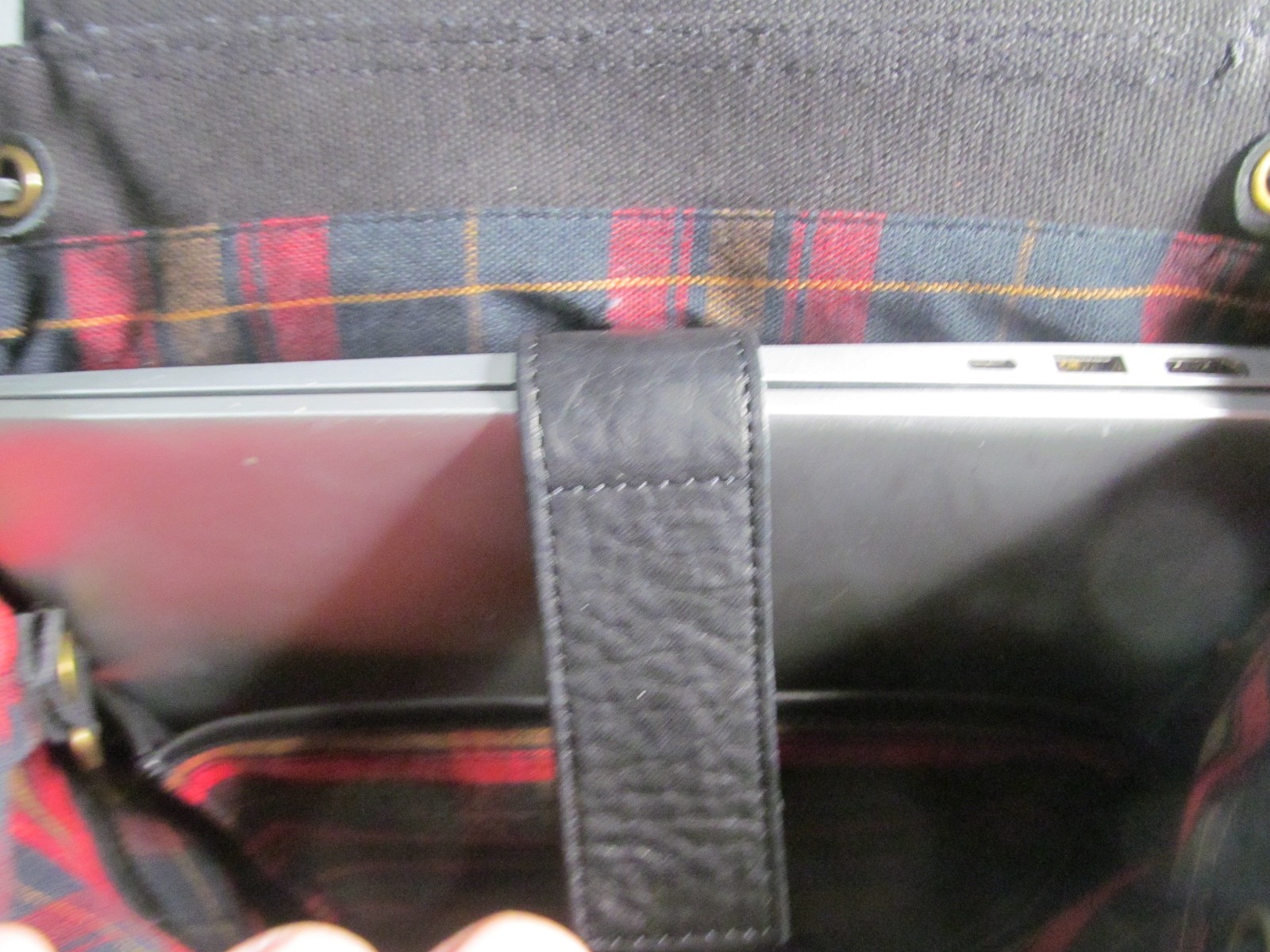 Will Leather Goods, Eugene, OR., Black Leather & Canvas 13″ Laptop Backpack, NWT