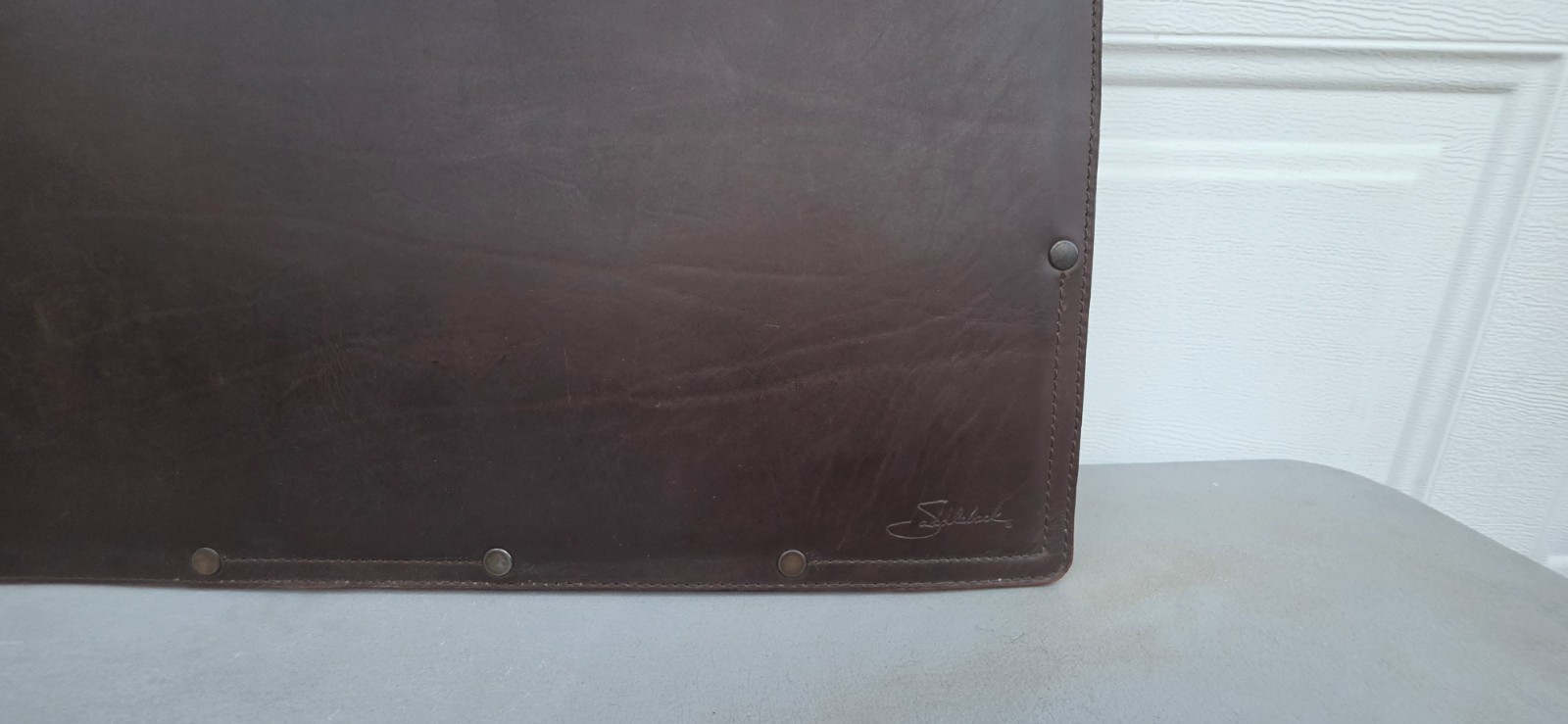 Saddleback Leather Dark Coffee Brown Large Desk Pad – Script Logo