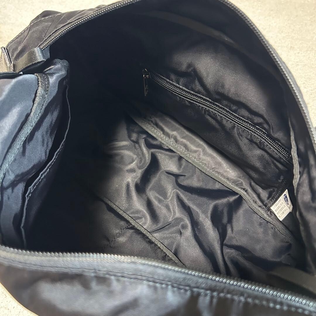 PORTER Plan Nylon Shoulder Bag Black Men Zip Woven Yoshida Kaban 35x20x14cm
