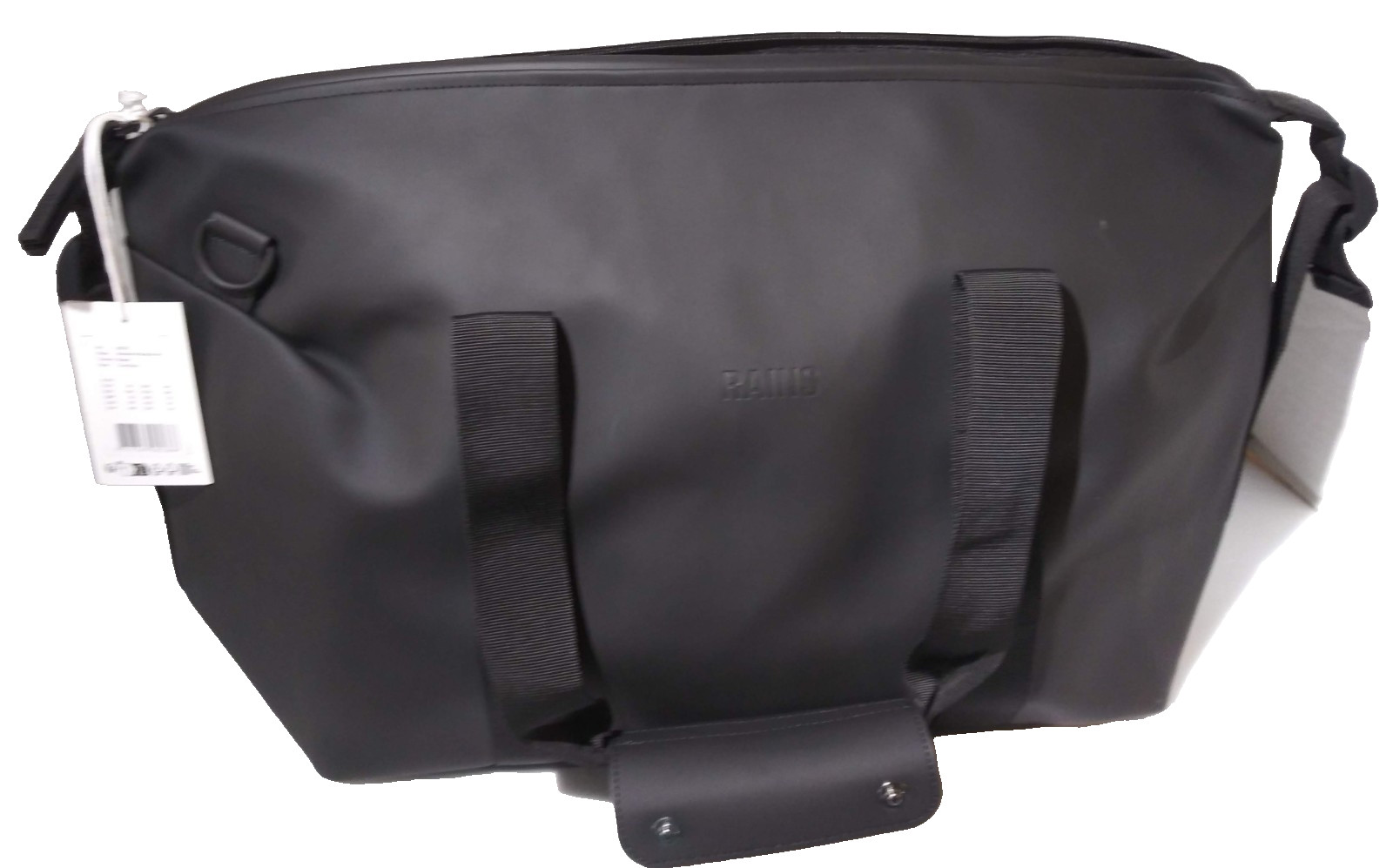 Rains Small Overnight Bag in Black Polyester w/Polyurethane Coat Waterproof Zip