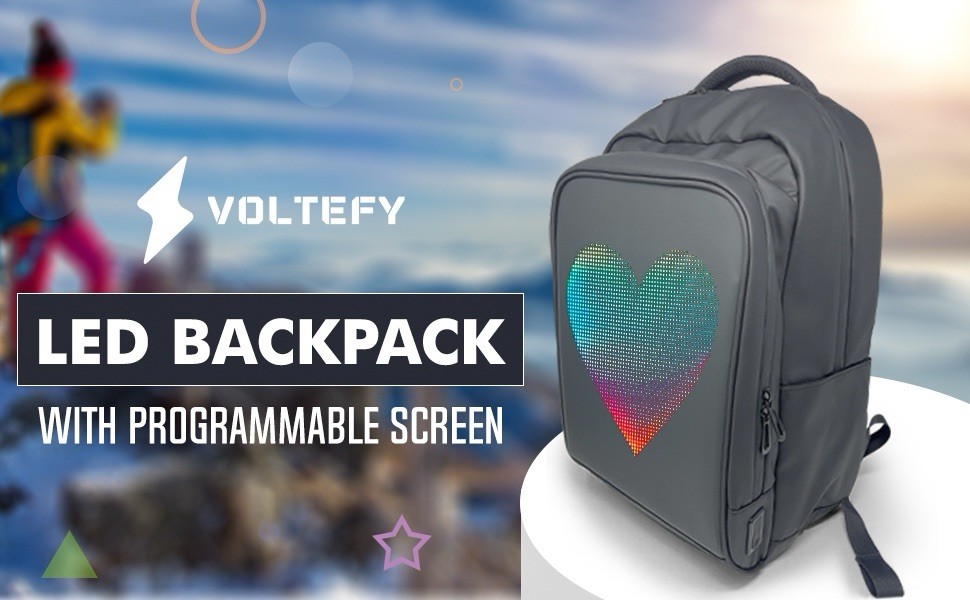 New Updated Ballistic Nylon VOLTEFY LED Backpack For Motorcycle, Mochila LED,