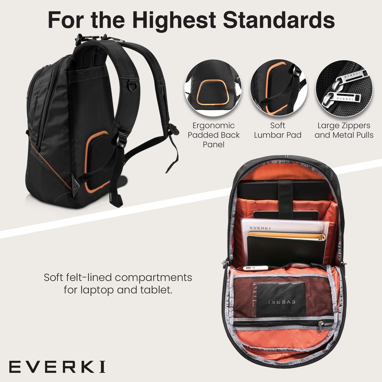 Glide 26.5L Laptop Backpack – Reflective Strips for Motorcycle, Business Trav…