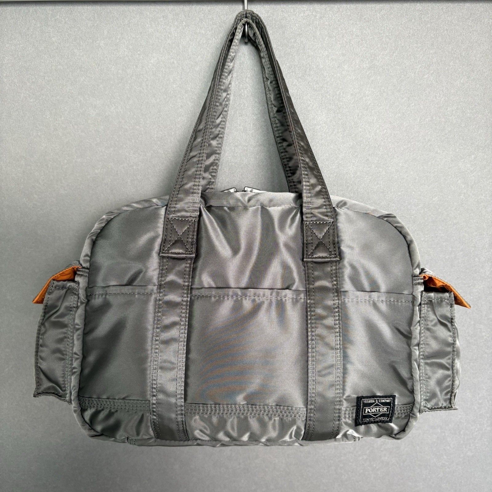 Yoshida PORTER TANKER Boston Bag Silver Gray Unused Japan 30cm×22cm×11cm