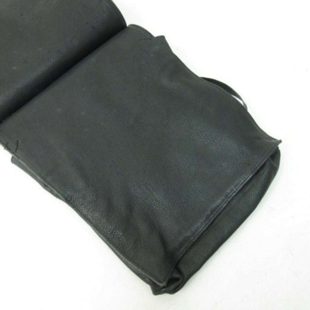 Used Ann Demeulemeester Leather Shoulder Bag Black H 26 x W 20 x D 4cm