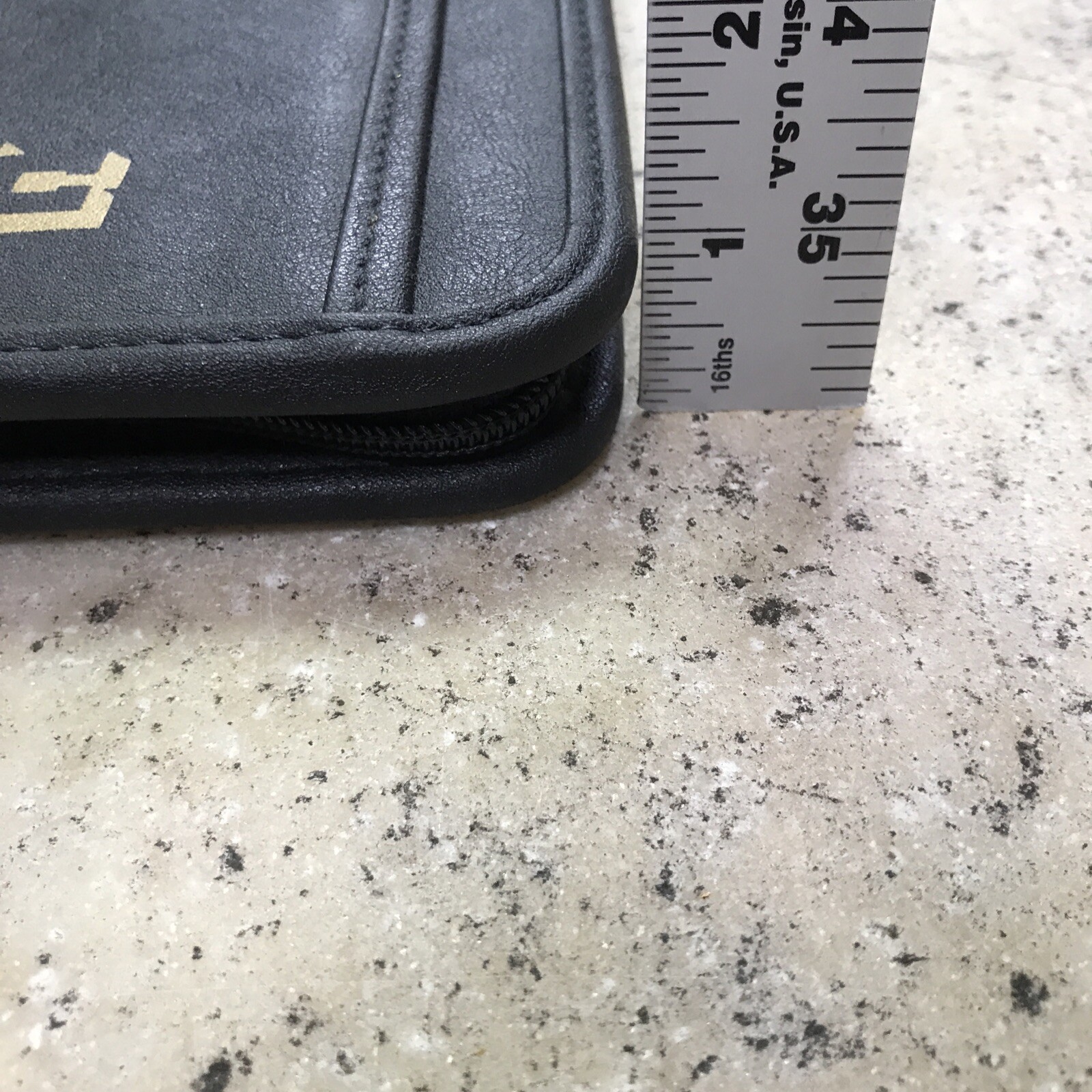 Large Leather Traveler’s Wallet Portfolio GEMLINE Zip-Around – Nice! Fast Ship!