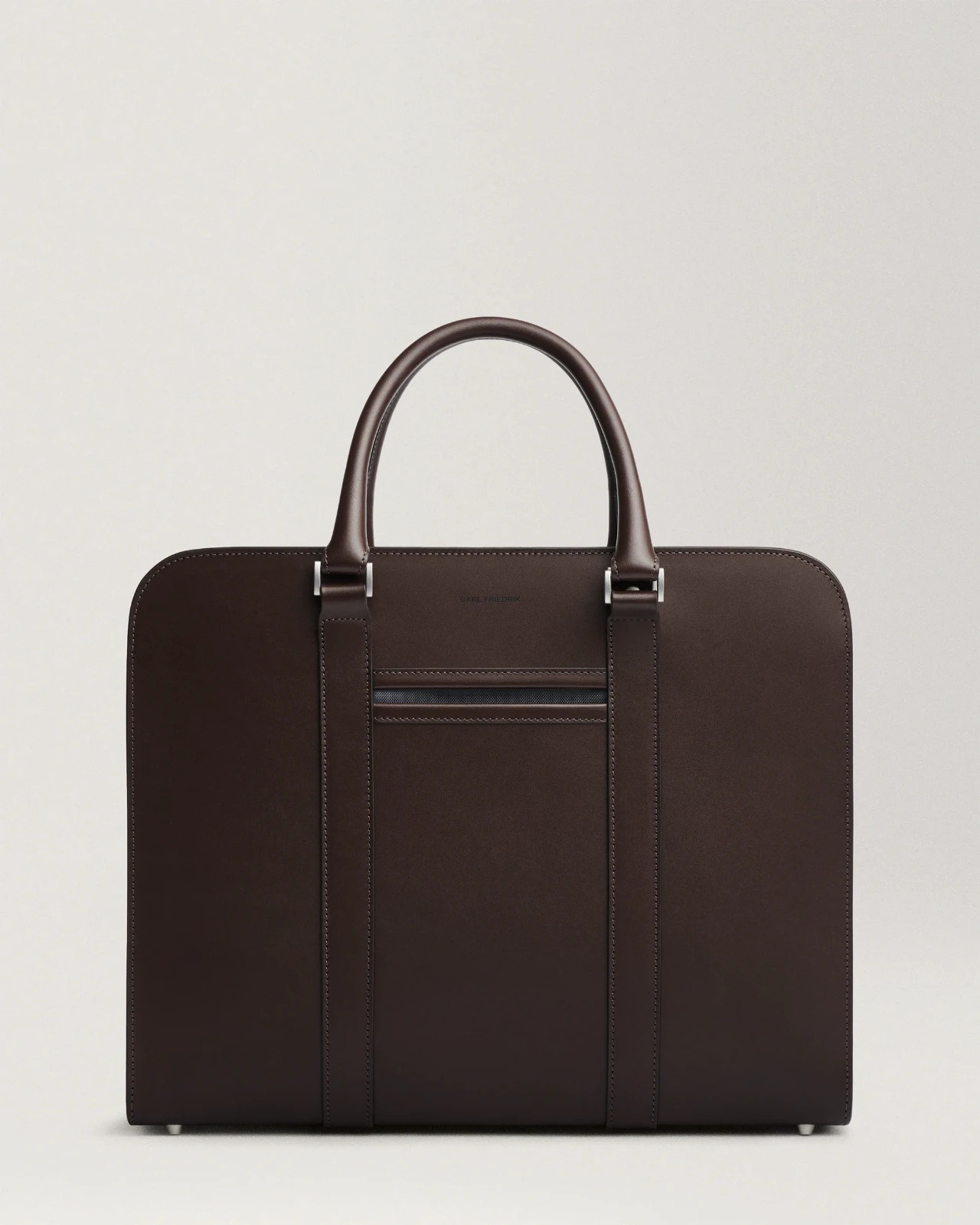 Carl Friedrik Palissy Double Briefcase Chocolate Smooth Leather