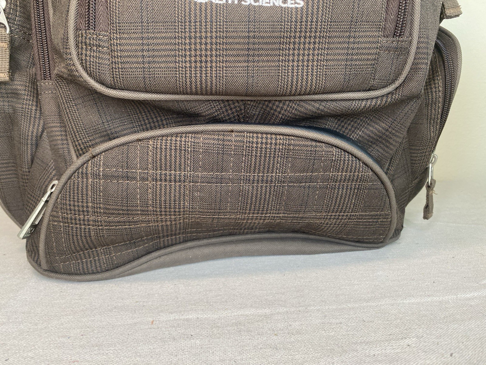 Ogio Metro Street Tech Specs Backpack Brown Pin Stripe Laptop Bag Usana Logo