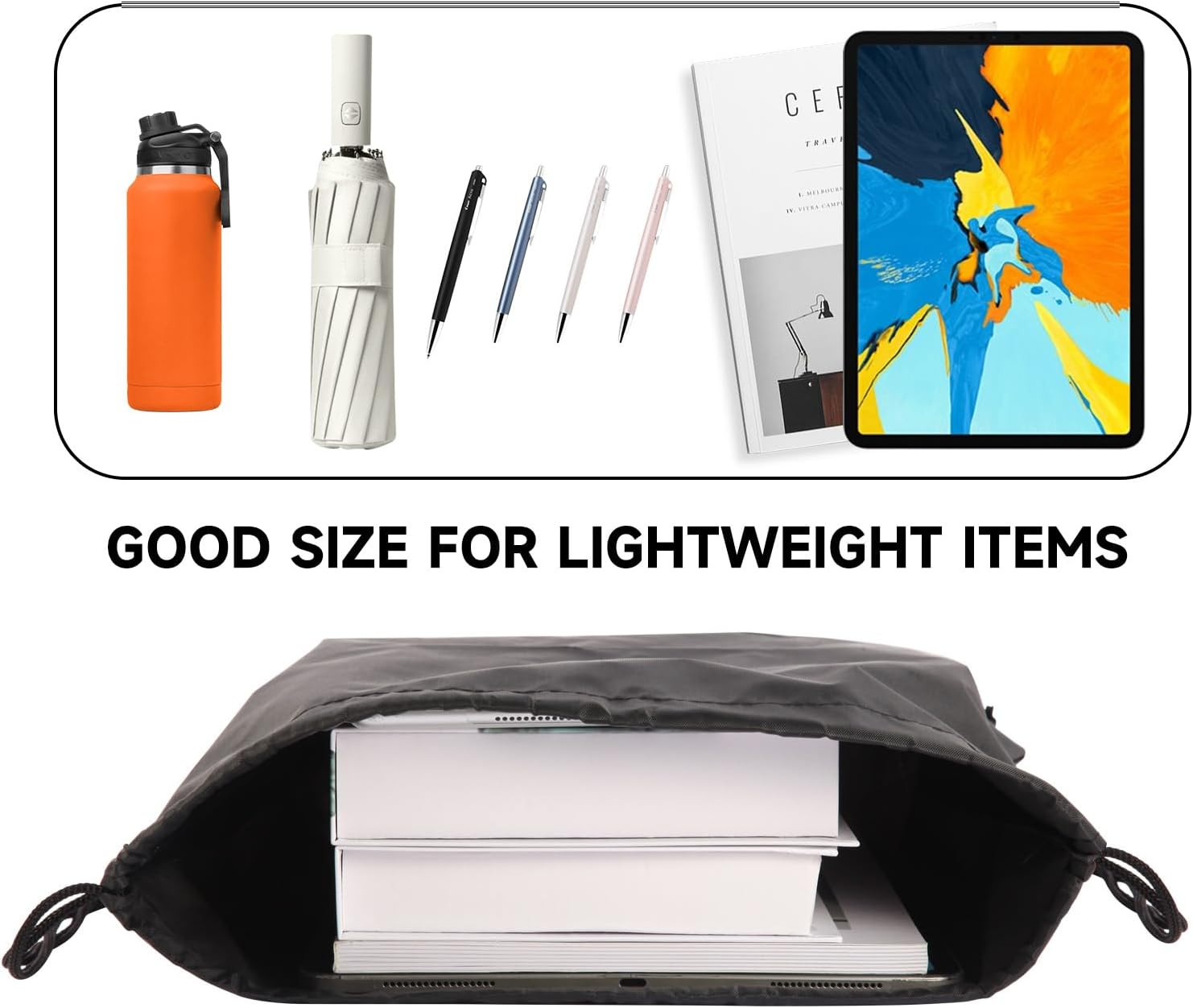 6 Pack Black Drawstring Backpacks Bulk Cinch Sack Gym Travel Storage Bags