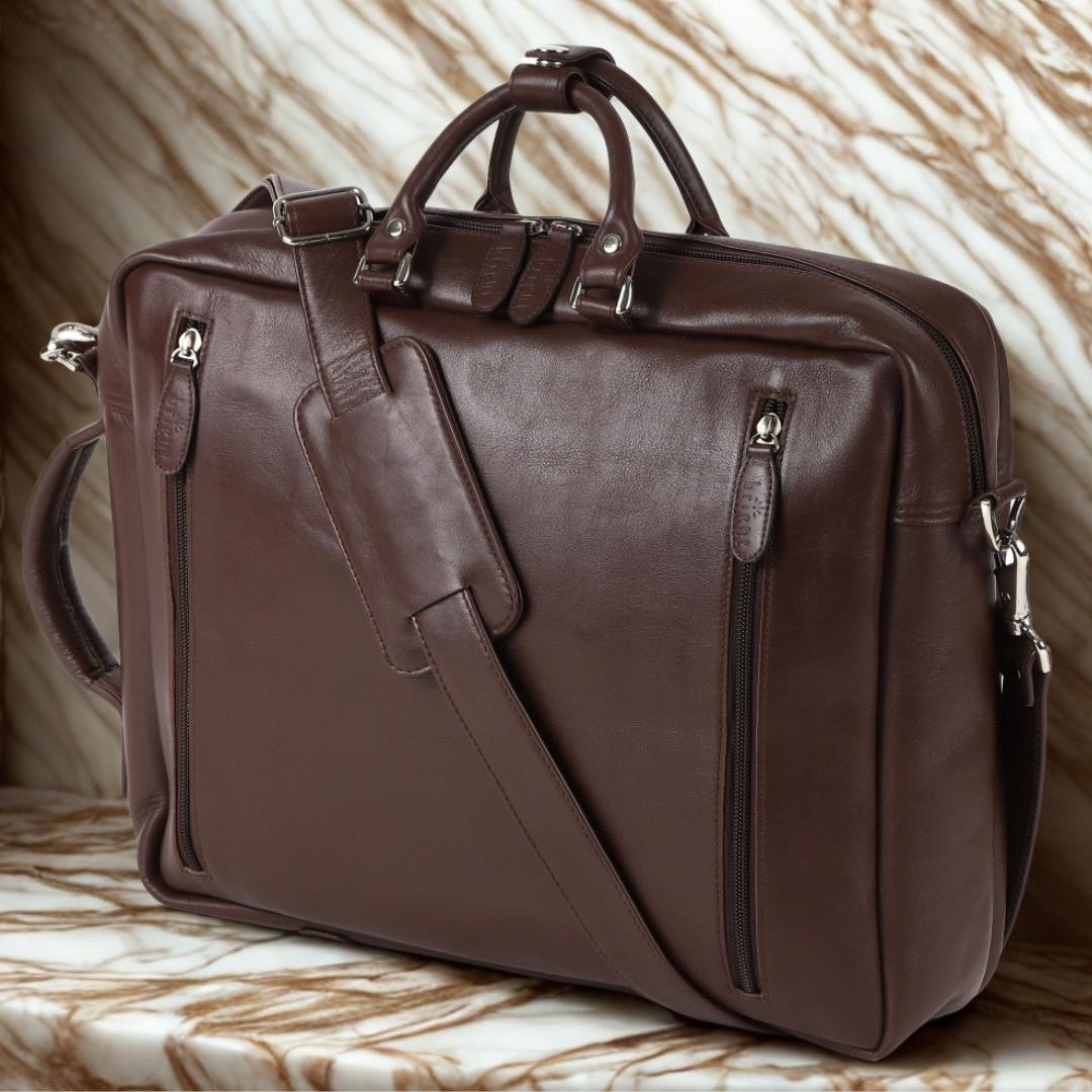 The master-piece 4WAY Leather Backpack Brown 40x31cm (16x12in) Pre-owned