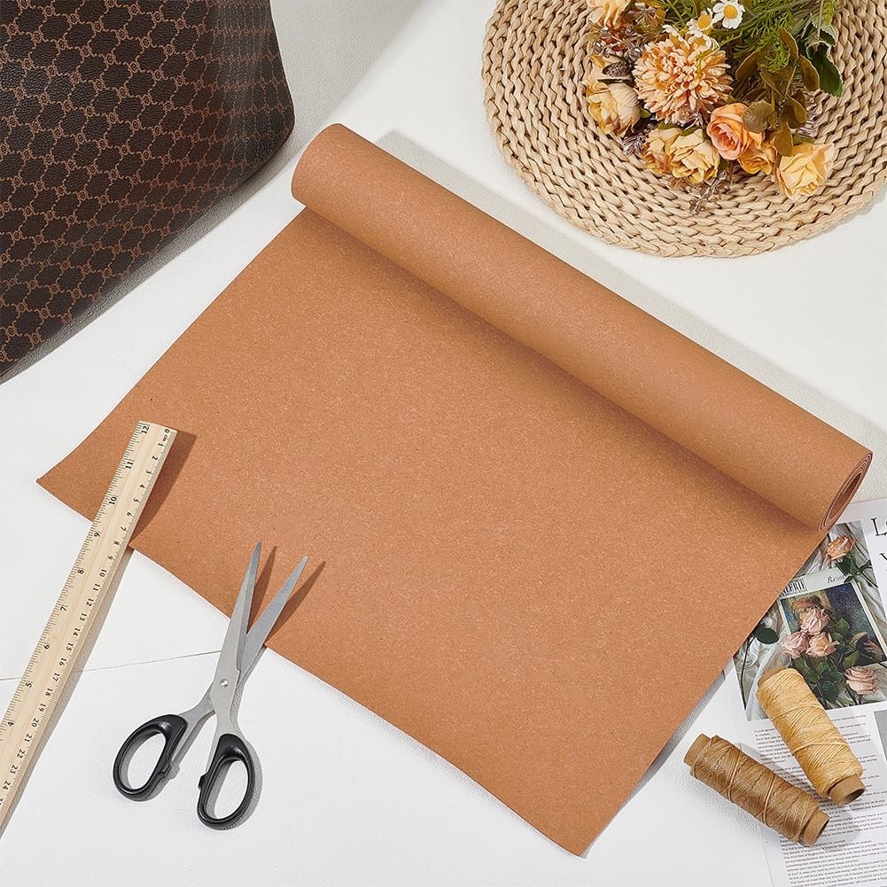 59X15.7Inch Leather Stiffener Roll, Sandy Brown Bag Stiffener, PVC Leather Roll