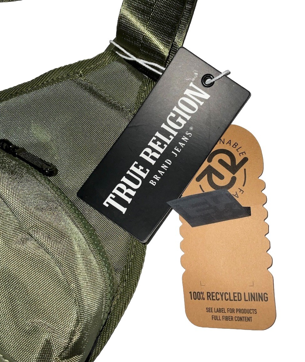 True Religion Buddha Patch Unisex Olive YETA 2.0 Crossbody Bag TR104144 New