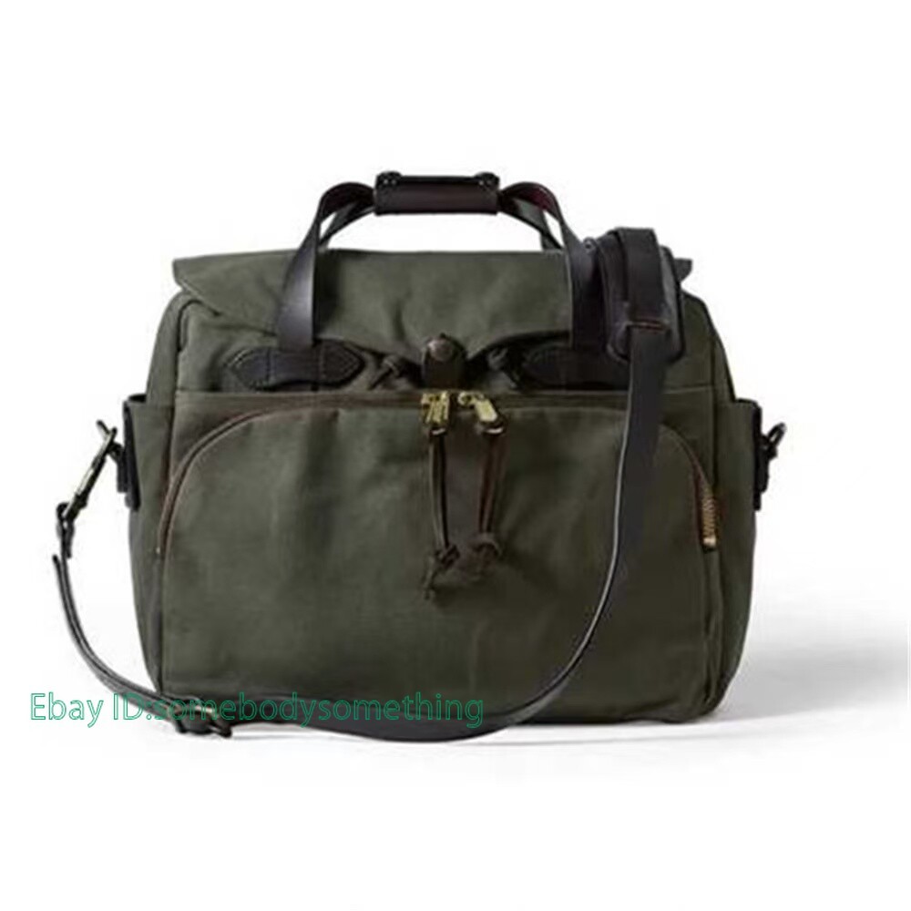 22OZ Canvas Bag & Cowhide Shoulder Strap Shoulder Bag Size 39*34*16cm Handbag
