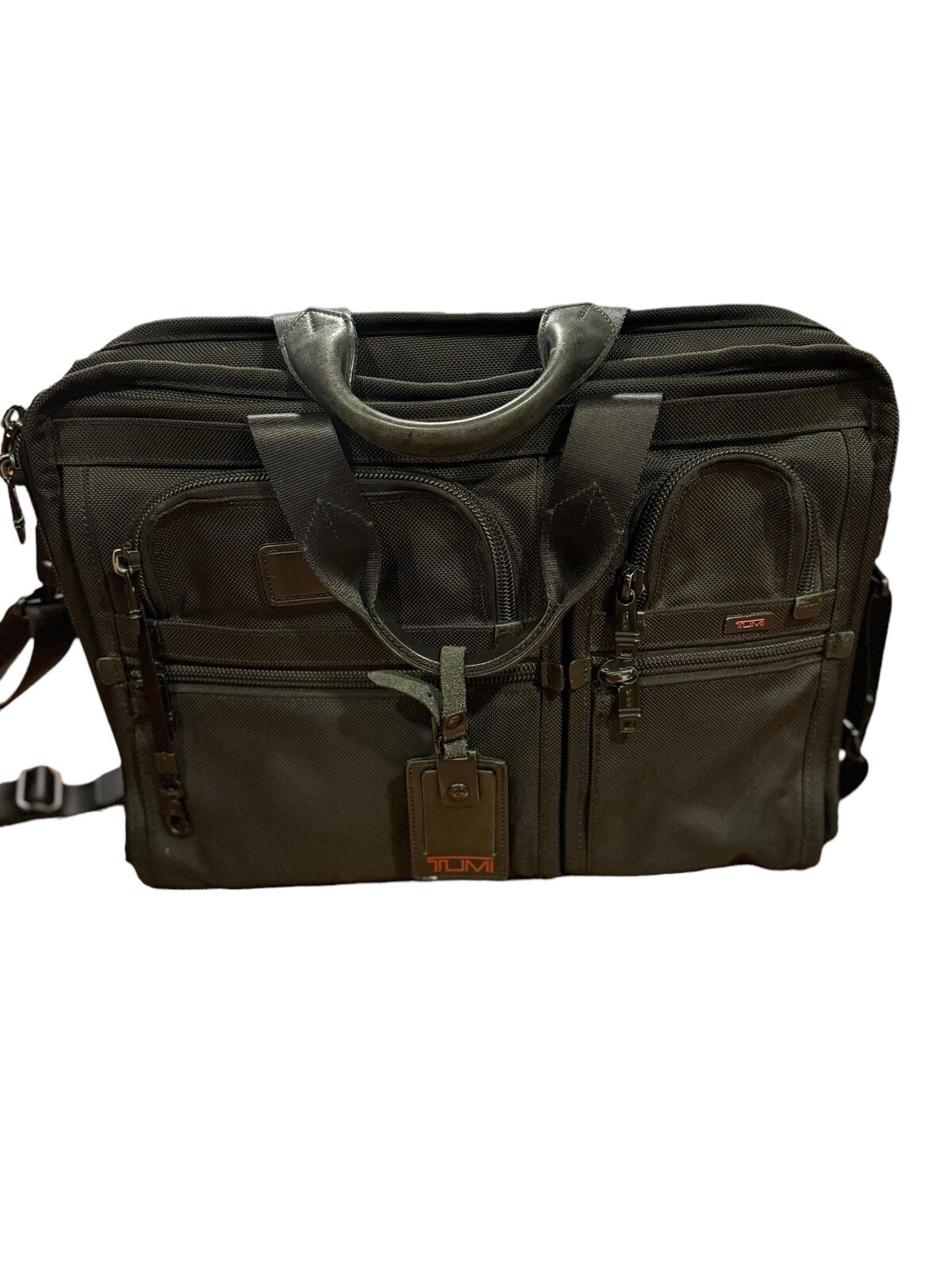 Tumi Alpha Briefcase 26114DH Business Bag Nylon Black Leather Laptop