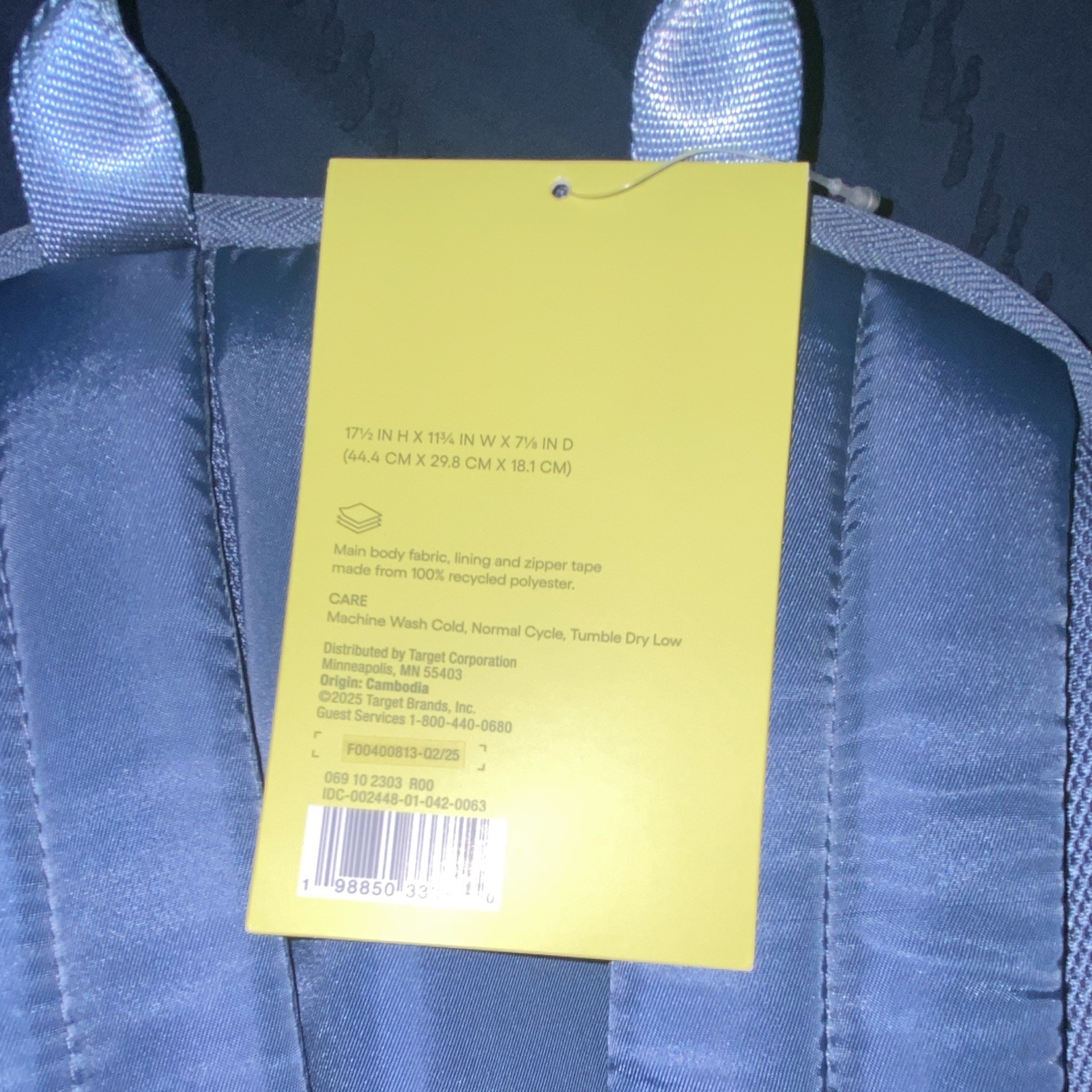 All in motion Blue Backpack Zip Closure Padded Shoulder Straps