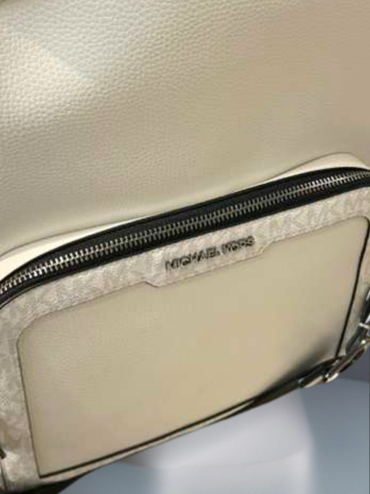 Michael Kors Cooper Men Medium Leather and Logo Commuter Backpack Bright White
