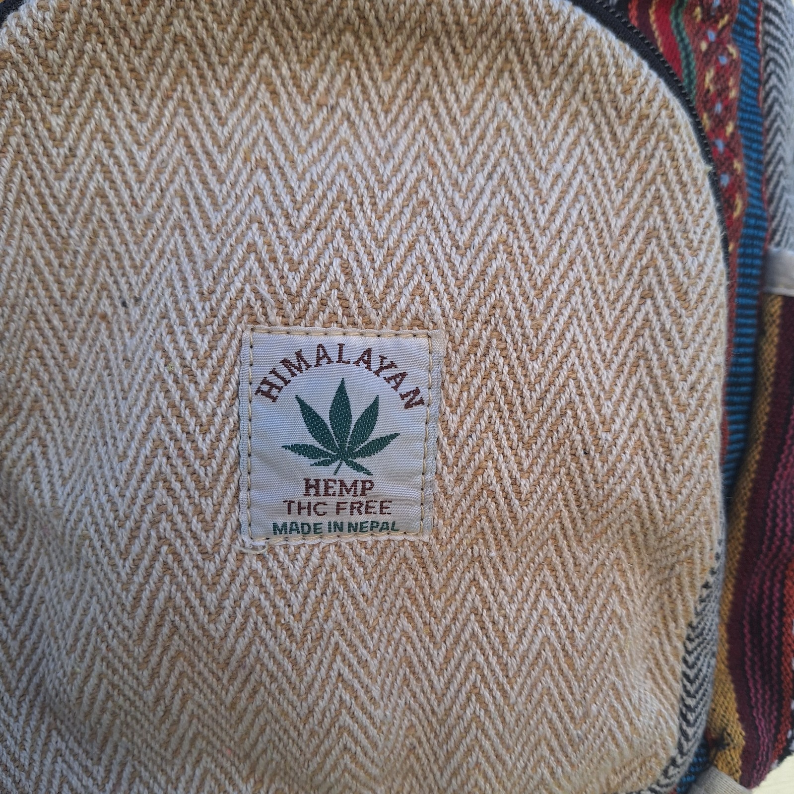 Hemp Backpack Himalayan Hemp Southwestern Aztec Chevron Boho Hippie Festival