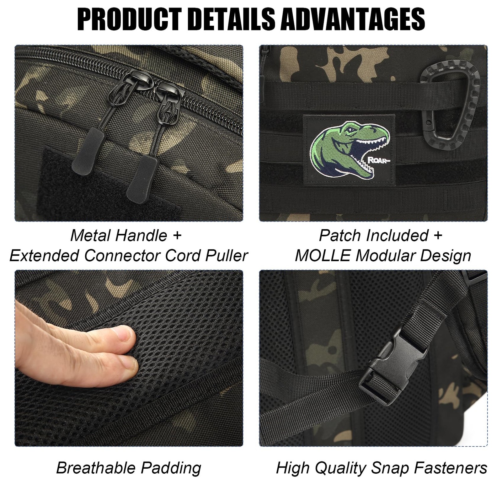 SunForMorning Tactical Backpack Army Molle Bookbag Military Boys Backpack for…