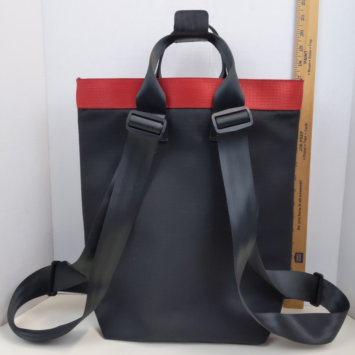 Jaggery Adobe Upcycled Backpack Black Red Repurposed Material Eco Friendly Bag