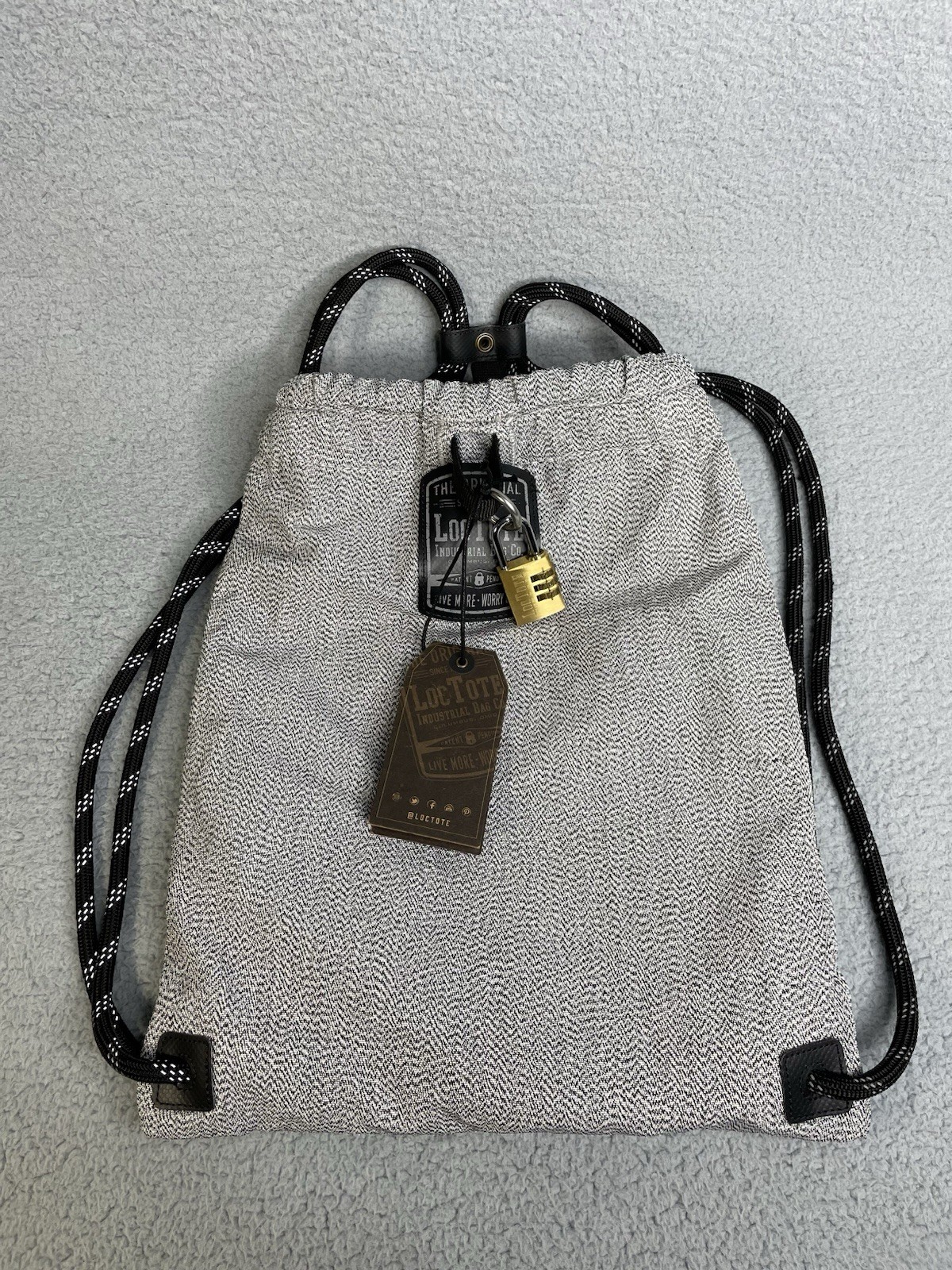 Loctote Original Flak Sack Gray Backpack Bag Loc Tote Anti-Theft