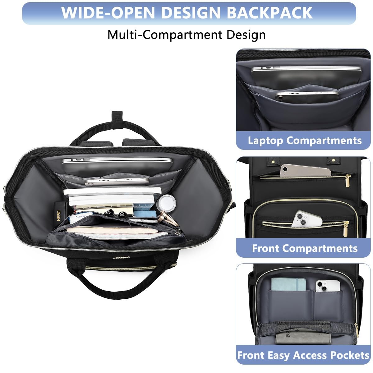 Mochila Laptop De 15.6″ Para Mujer Gran Capacidad Viaje Bolsa Enfermera 2025