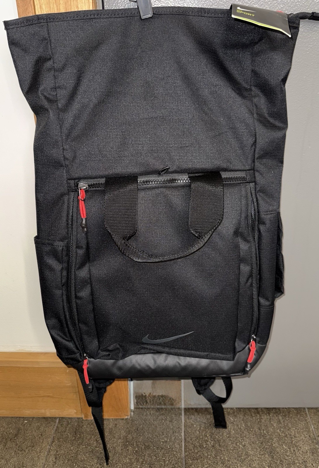 NWT! Large 15” Nike GOLF SPORT Backpack 29L Roll Top Design (BA5784-010) Tiger