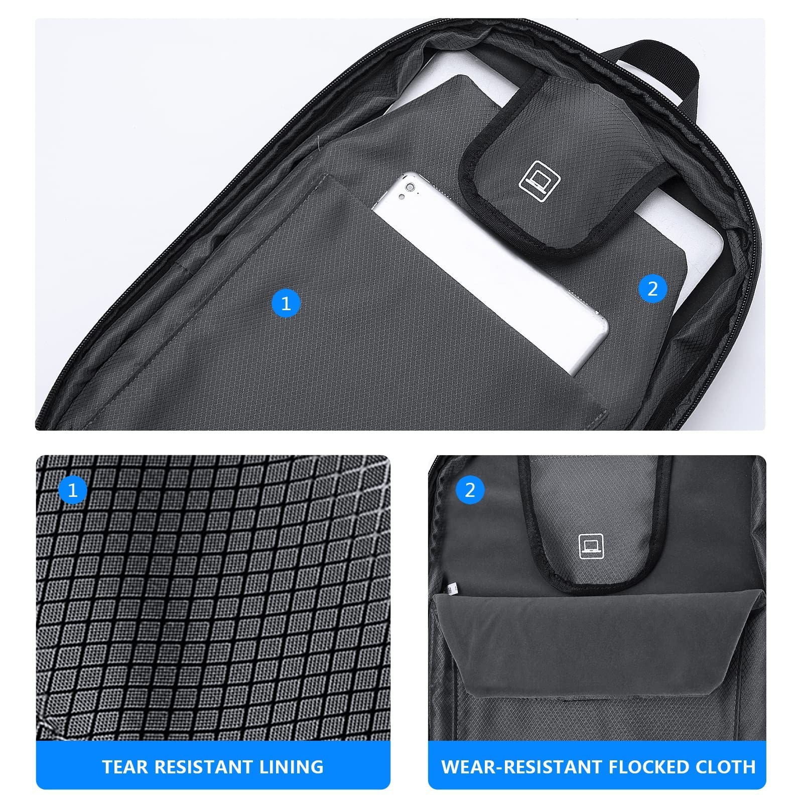 Anti-Theft Laptop Backpack, Expandable Water-Resistant Hardshell, USB Port, 15.6
