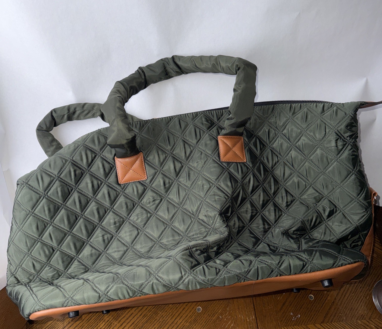 Joan & David 18 Inch Diamond Quilted Nylon Travel Duffle NWT