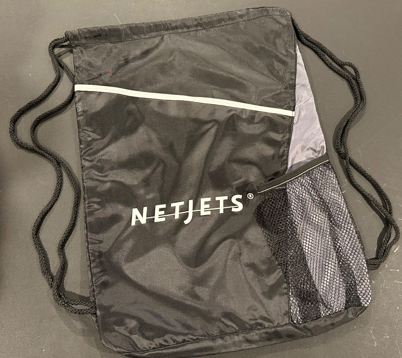 Netjets Travel Golf Drawstring Cinch String Bag Travel Netjets Charter Jet – NEW