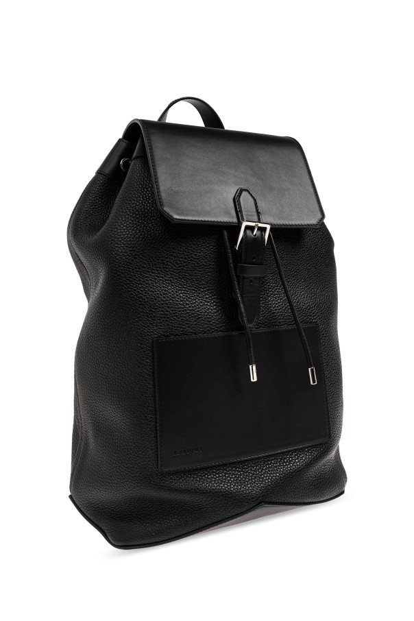 Lanvin – Men – Leather backpack `Zaino` – Black