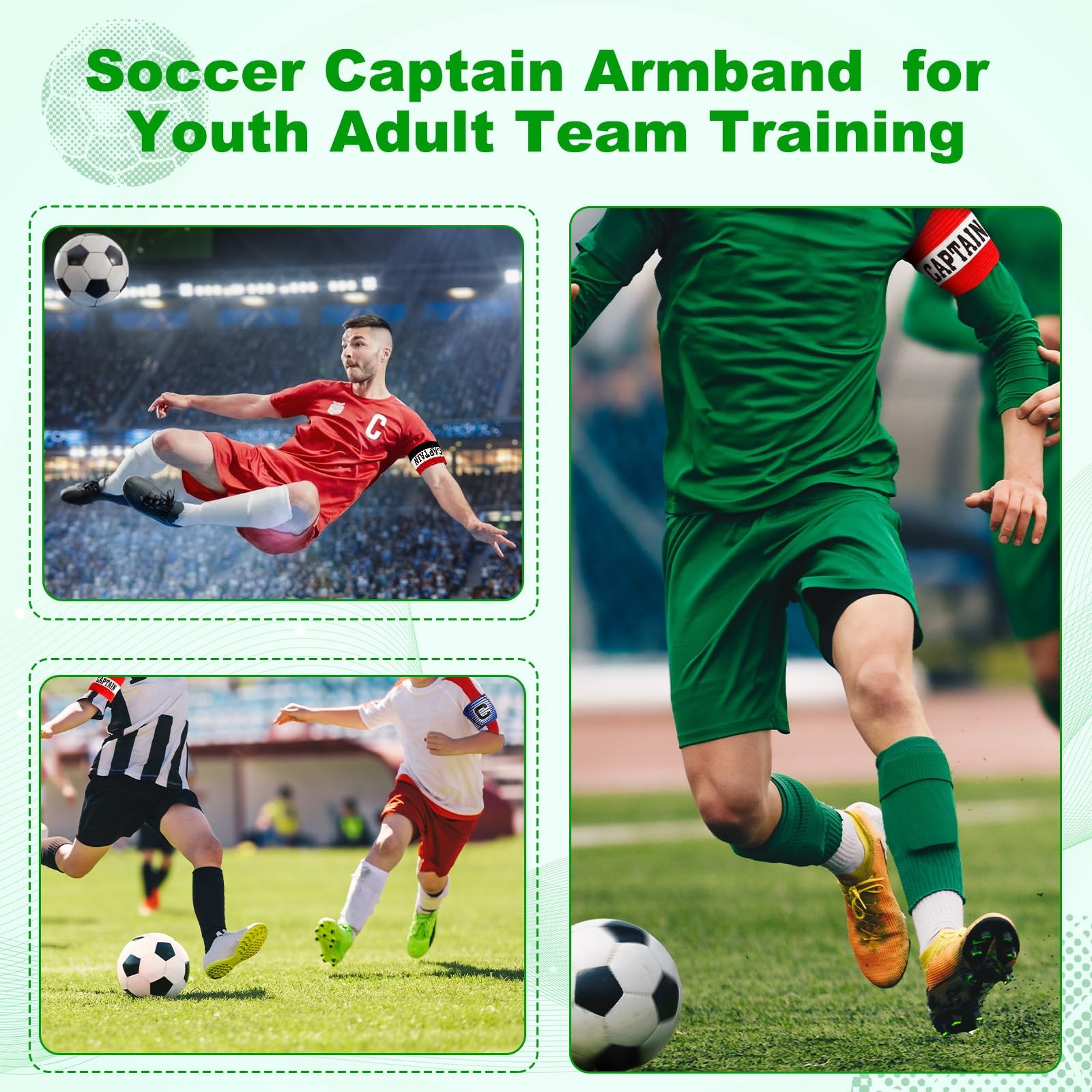 4Pcs 11.8″x2.8″ Soccer Captain Armband Nylon Elastic Protective Badge Pink