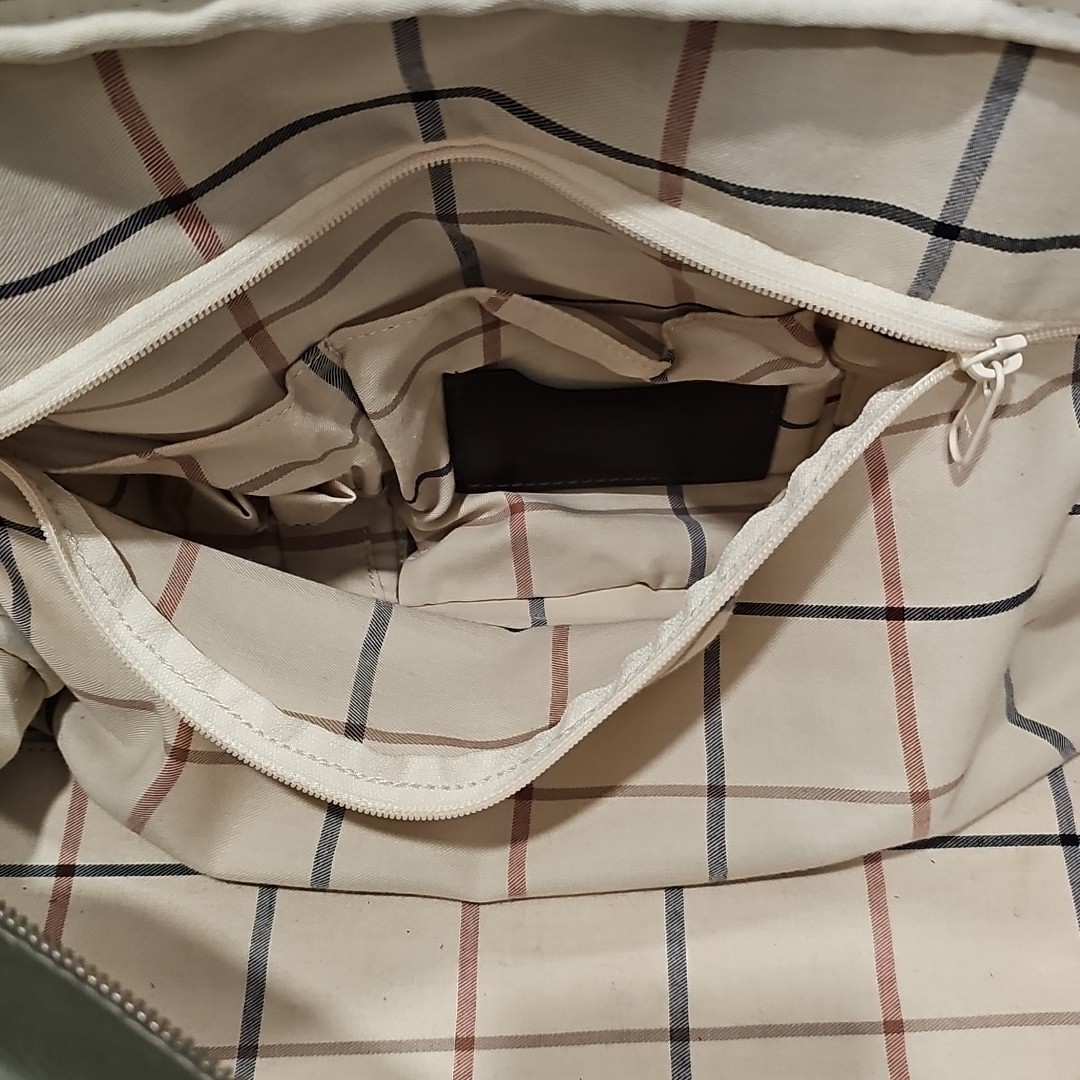 VTG Peter Millar Green PvC/Brown Leather Trim Duffle Travel Shoulder Bag Weekend