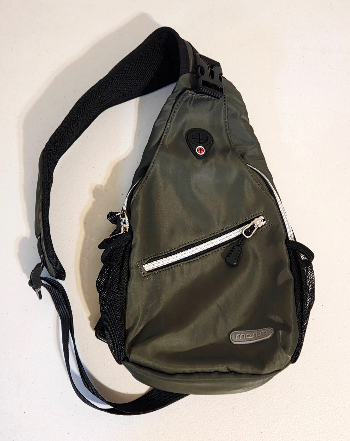 Mosiso Olive Green Sling Crossbody Multi Pocket Backpack Hiking Daypack Unisex