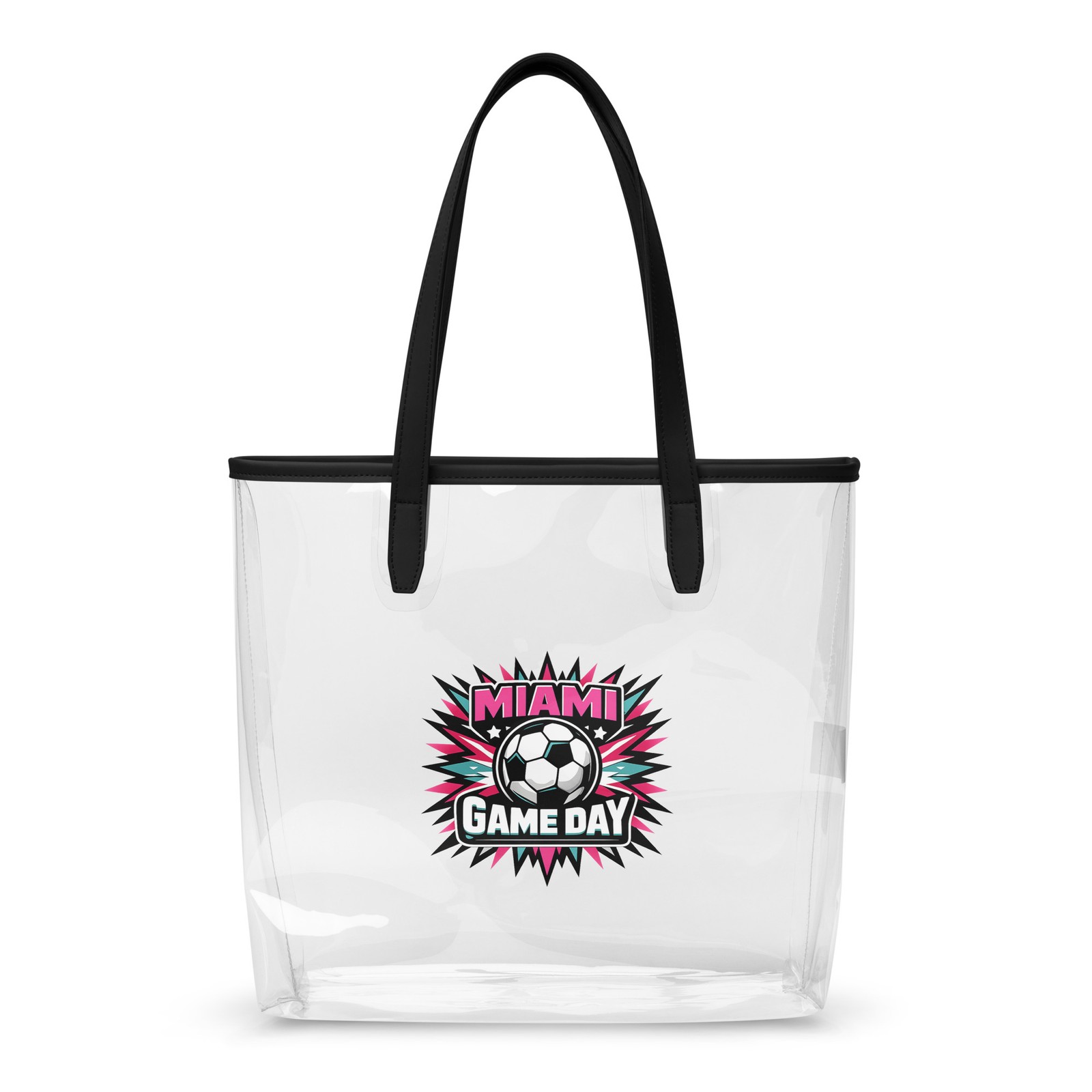 Vibrant Clear Tote Bag Stadium Approved Miami Game Day Soccer Burst Tote