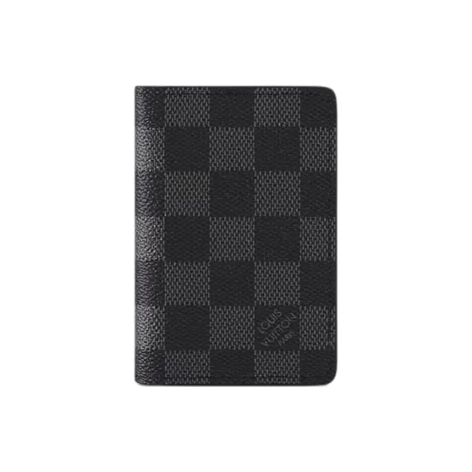 LOUIS VUITTON brand logo wallet men’s in black and grey 2.9×0.4×4.3 in