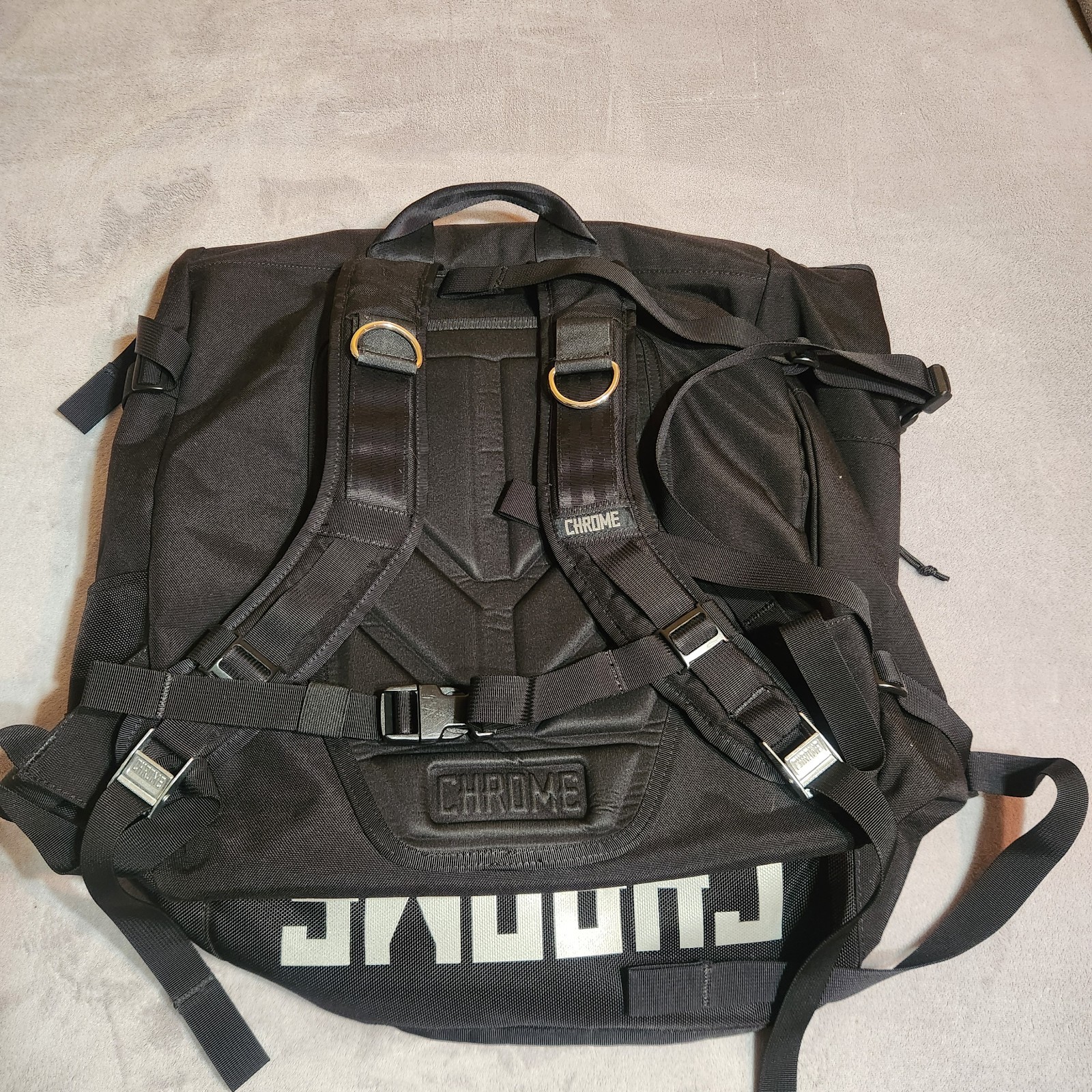 Chrome Industries Warsaw Backpack Large Black Nylon Red Interior Waterproof Bike