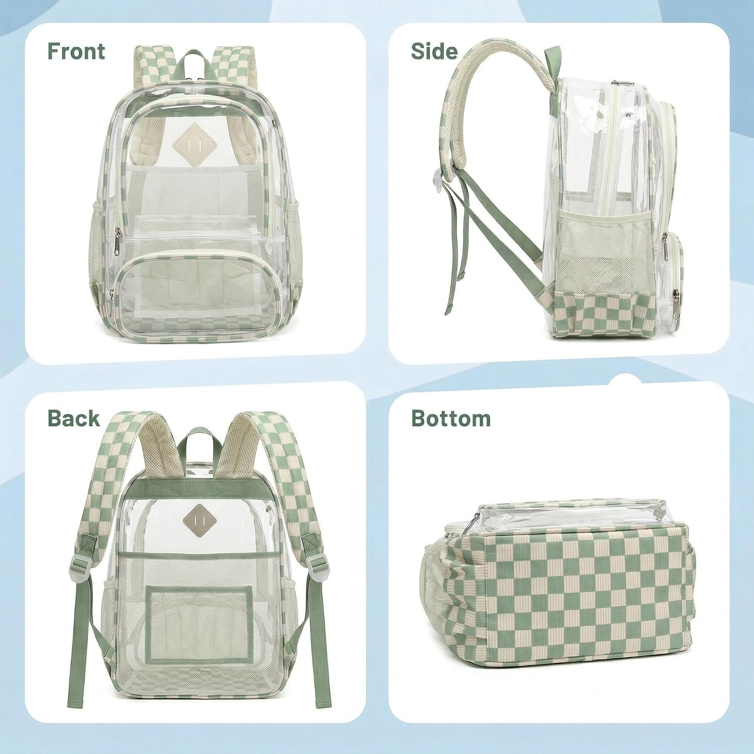 Clear Backpack Heavy Duty, Transparent School Backpacks Large See through Bookba
