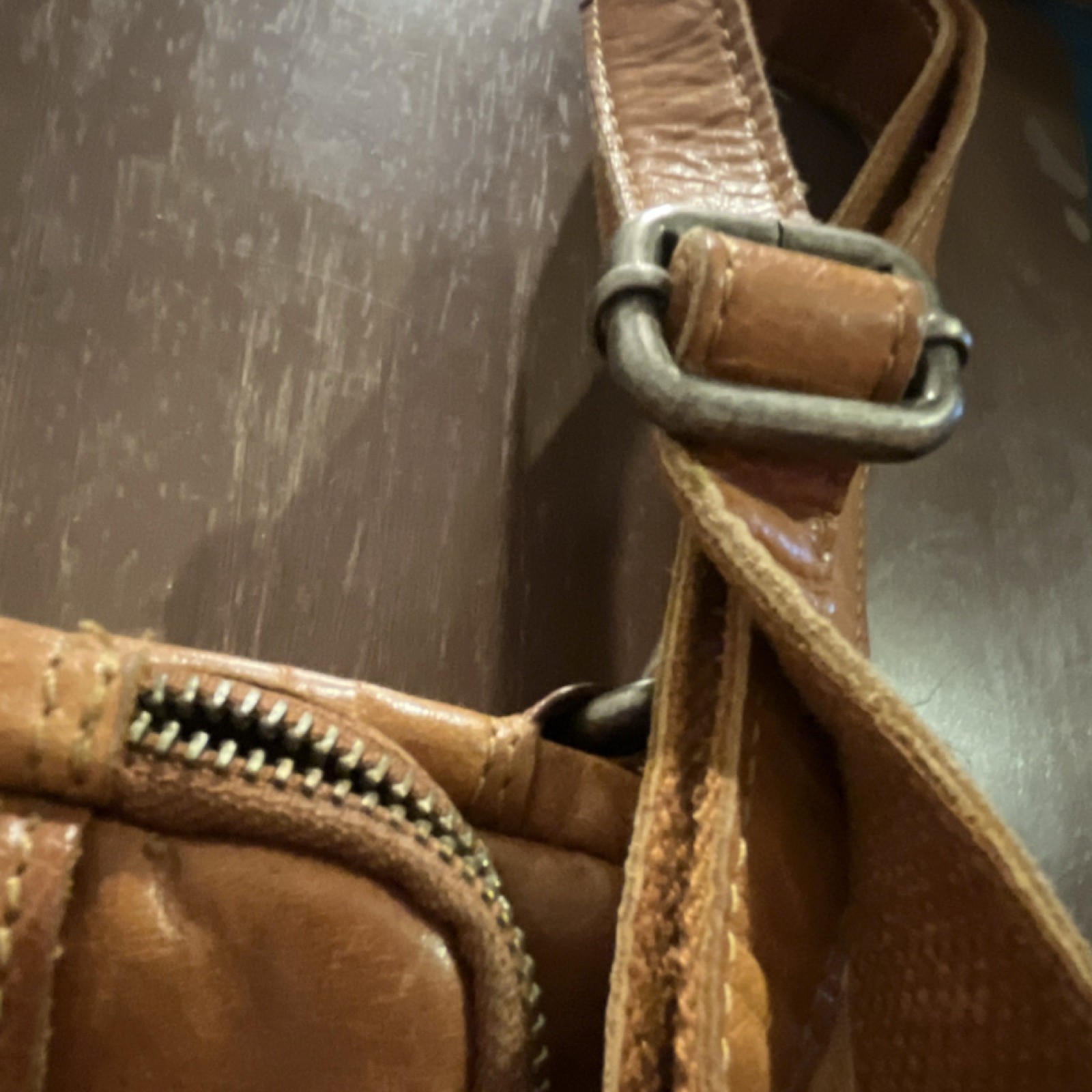 Spikes & Sparrow Brown Crossbody Bag Men Adjustable Strap Zipper Solid Casual