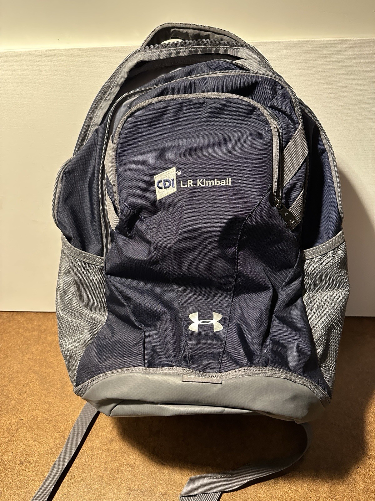 Under Armour Team Hustle Storm Backpack Dark Blue/Grey Water Repellant Bag