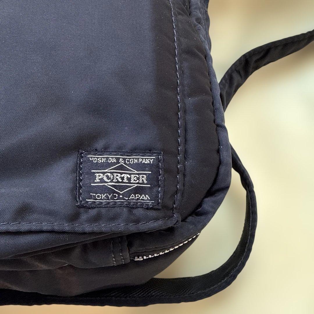 PORTER Yoshida 2Layer Shoulder Bag L Crossbody Black MADE IN Japan Authentic