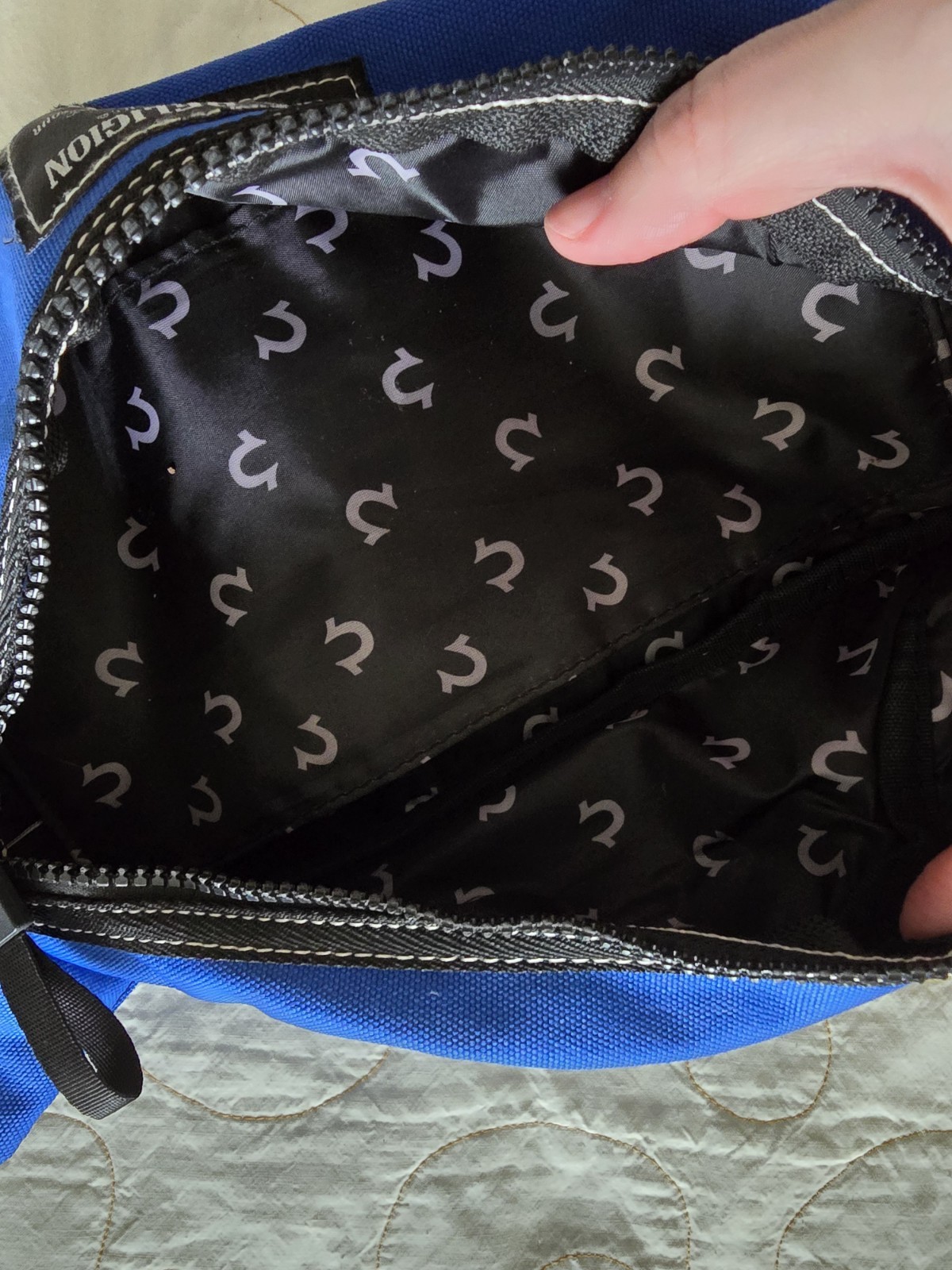 True Religion Blue Fanny Pack Hip Bag Buddha Unisex Crossbody Purse Horseshoe