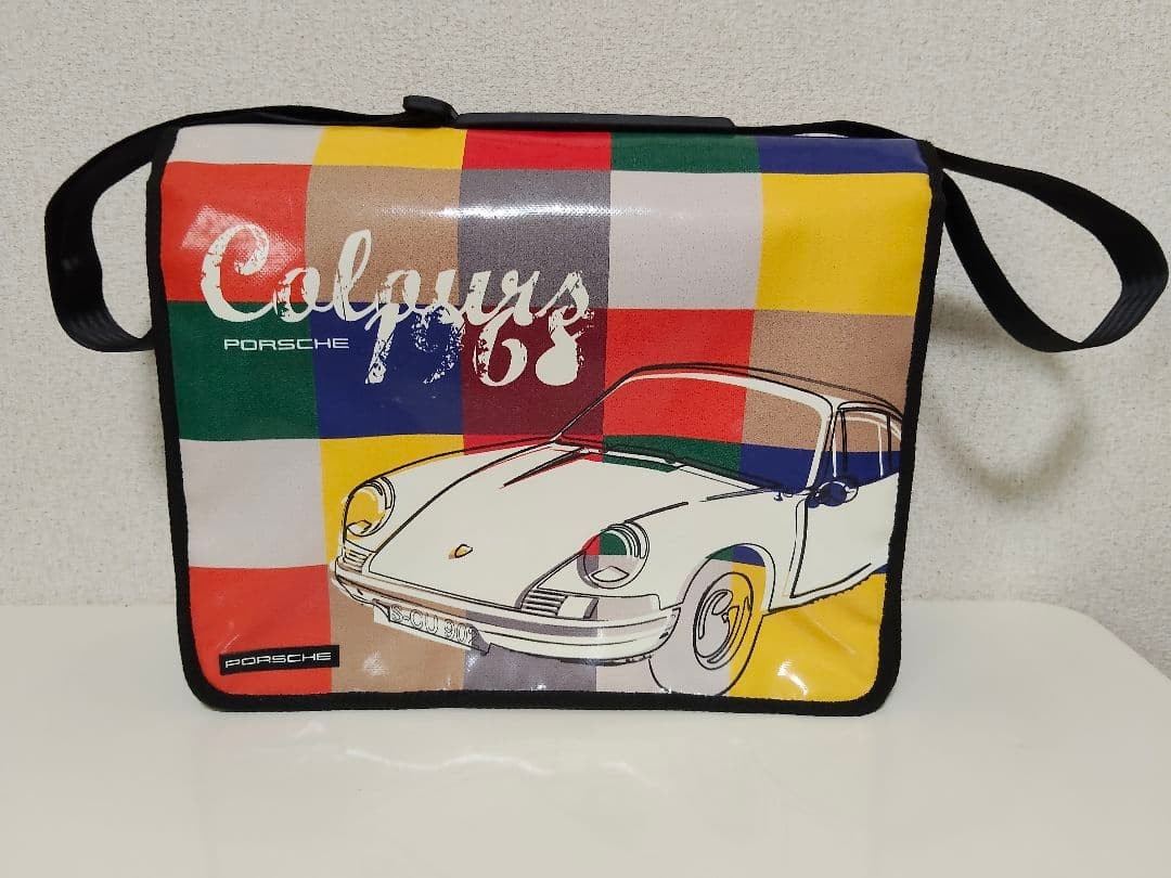 Porsche Men Colorful Plaid pattern Shoulder Bag Motorsport Edi. Casual Fashion