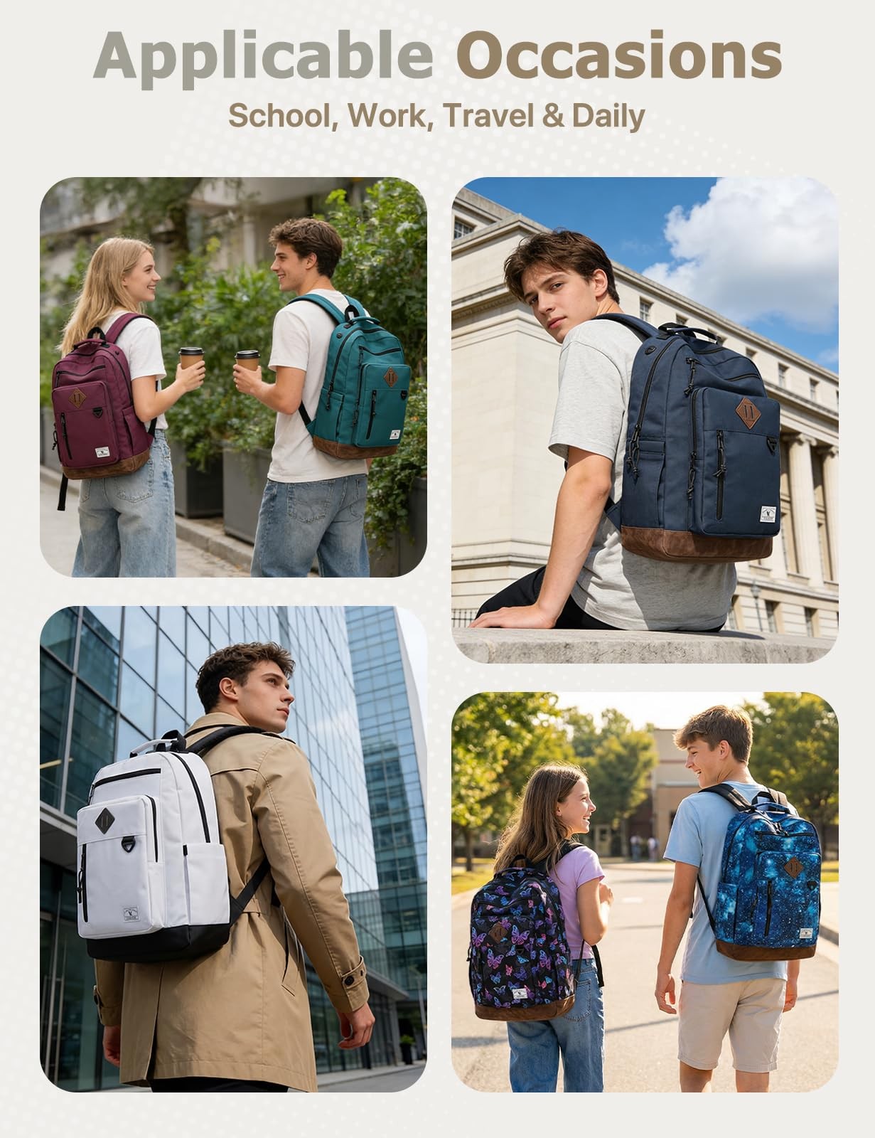 Lightweight Laptop Backpack for Men Women 15.6 Inch Water Resistant Travel
