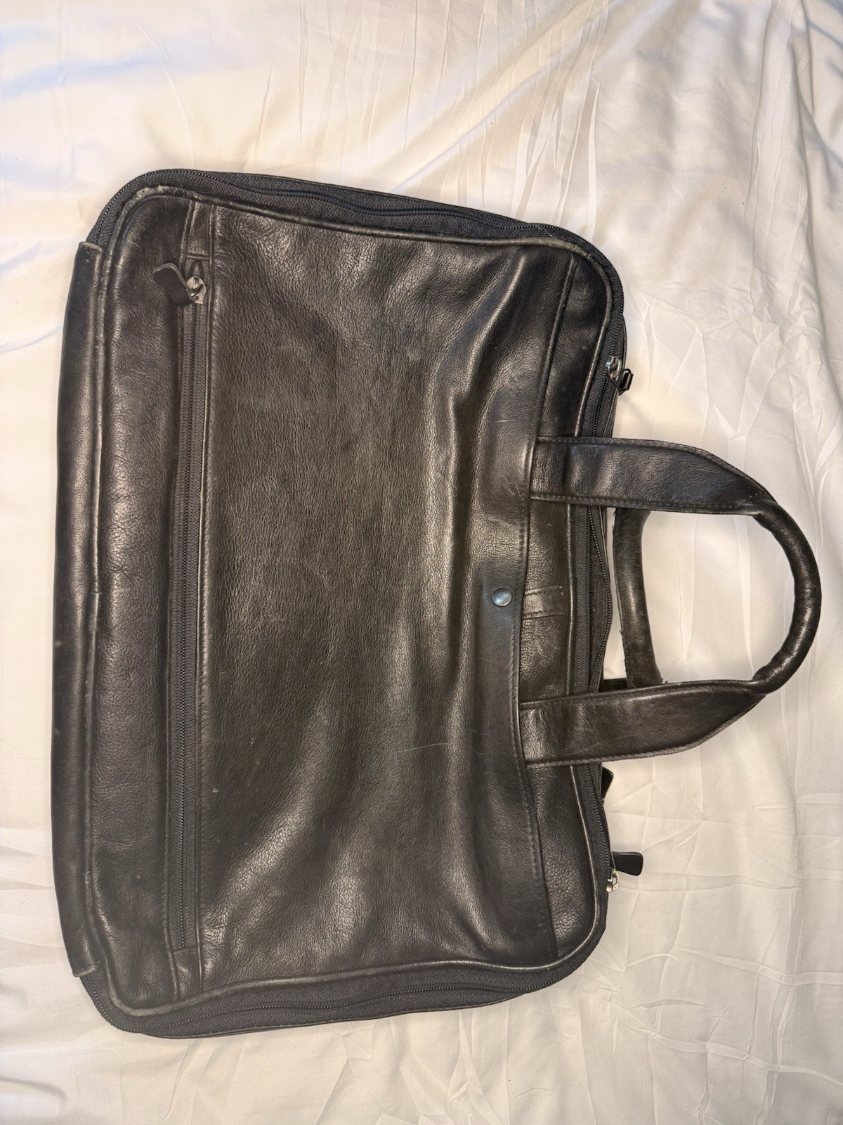 Hartmann Men’s Black Large Laptop Briefcase Zip Closure Double Handles